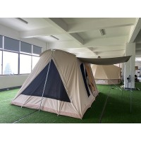 Outdoor glamping tent cotton canvas family camping flex bow tent