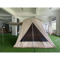 Glamping outdoor 280gsm canvas flysheet tent flex bow tent for sale